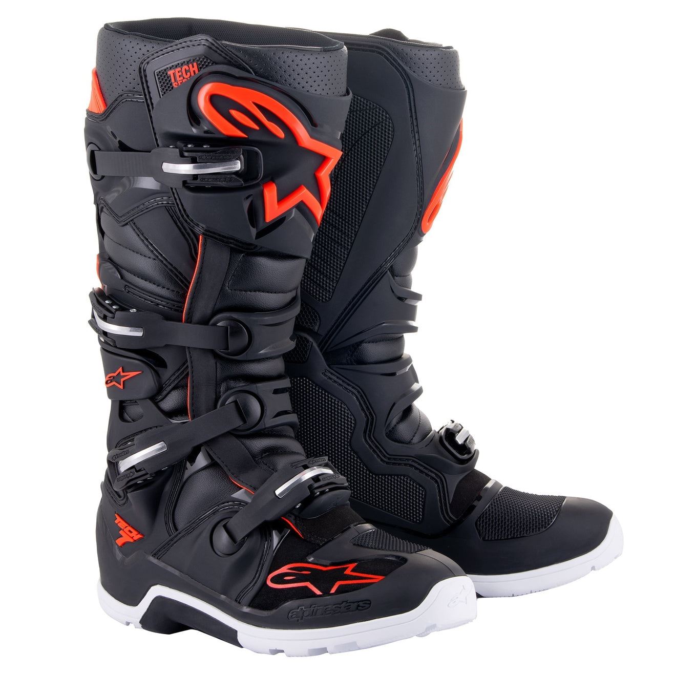 Alpinestars 2025 Tech 7 Enduro Boots Black Red Fluo